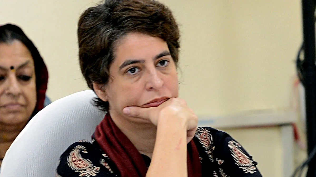 Congress' Priyanka Gandhi hits out at Smriti Irani over 'ghar par ladka' remark on Rahul Gandhi,...