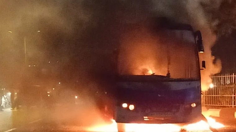 Jammu and Kashmir: 4 killed, 20 injured as bus carrying Vaishno Devi Pilgrims catches fire in Katra
