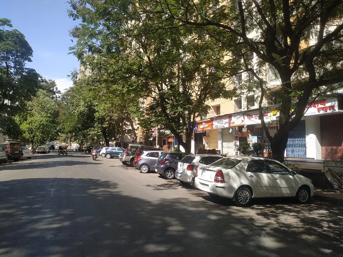 A completely empty street in Thane West on 23 April 2021 due to the ongoing lockdown.