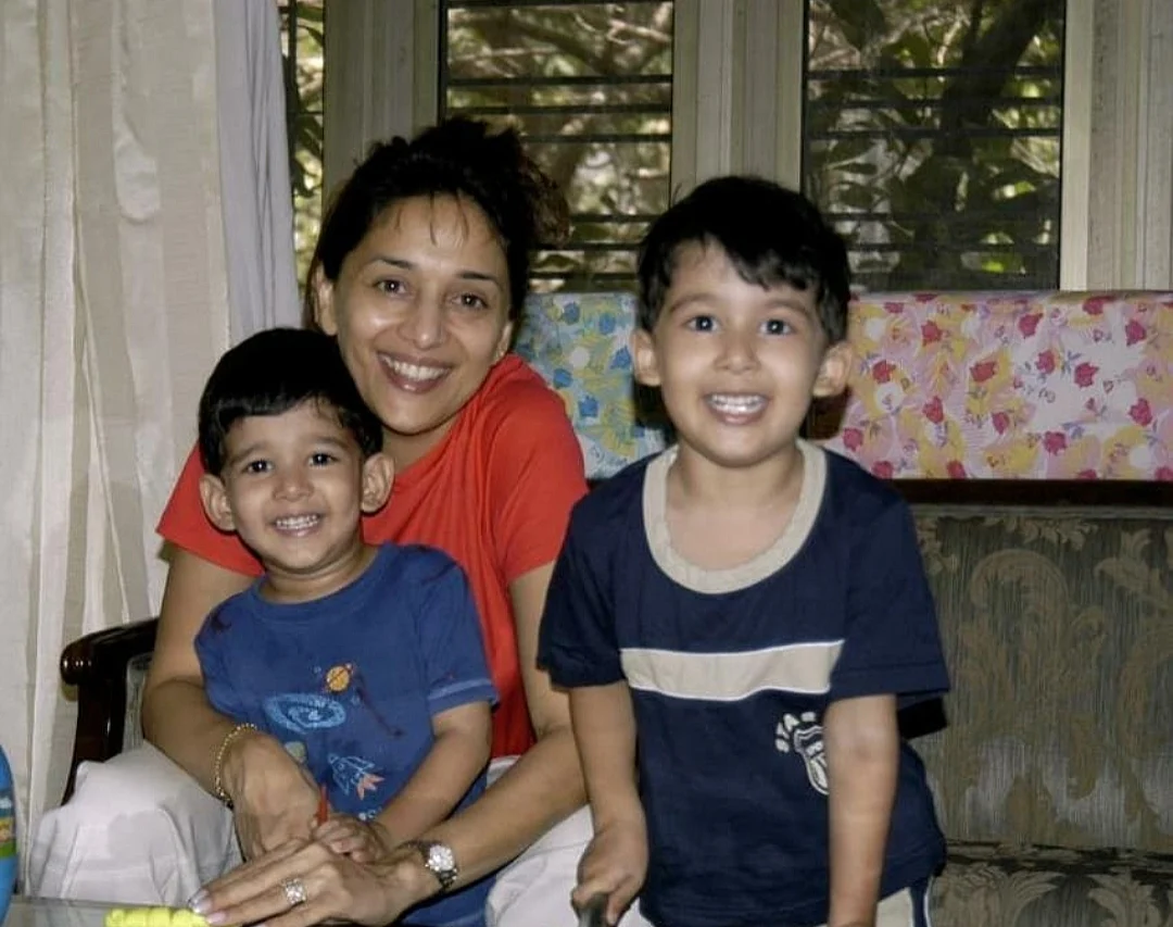Madhuri Dixit and her baby boys