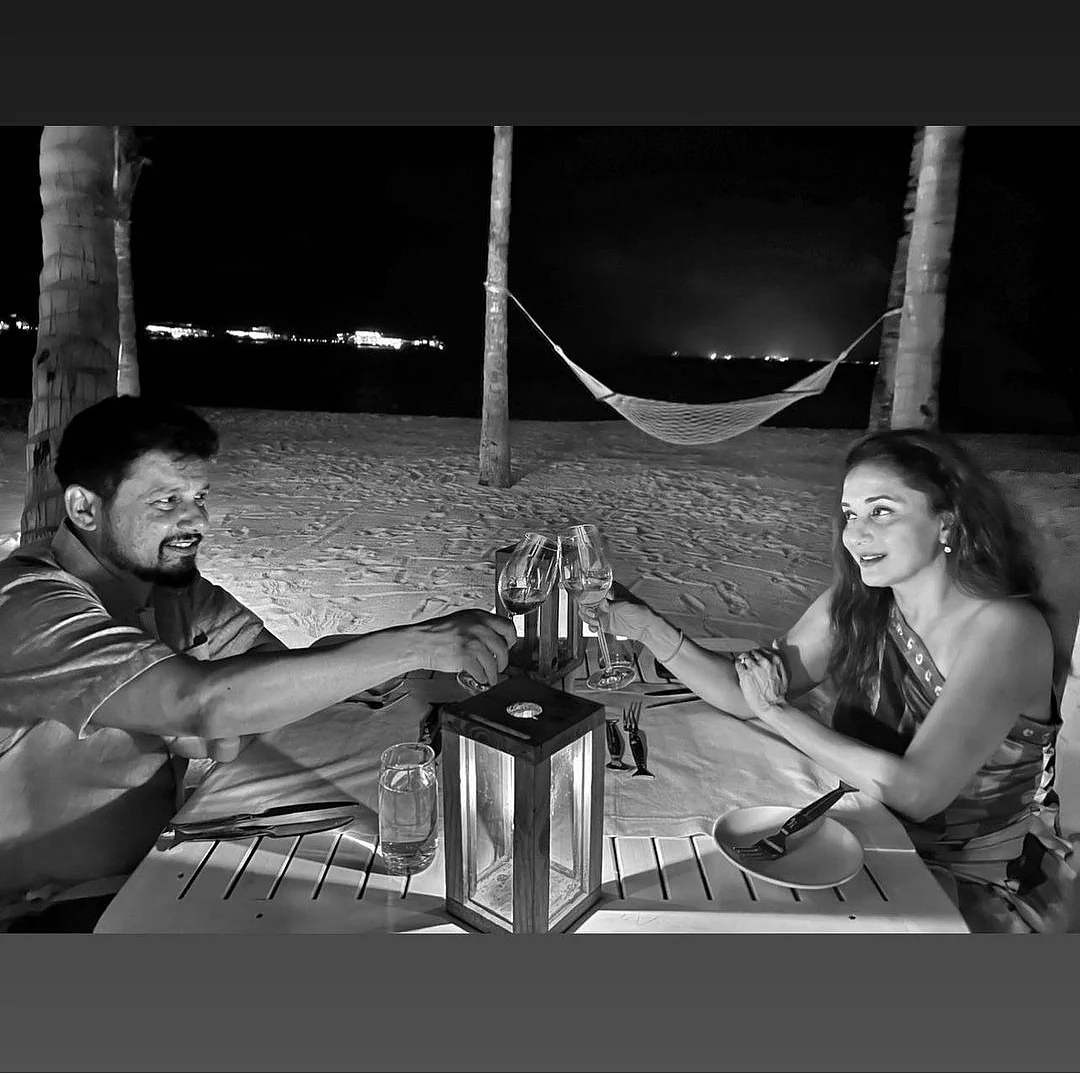 Madhuri Dixit - Nothing like a candlelight dinner.