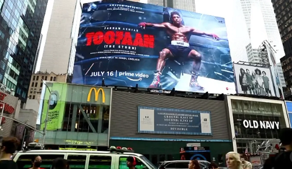 Farhan Akhtar's 'Toofan' promo makes it to Times Square billboard in NYC; actor says 'dream came...
