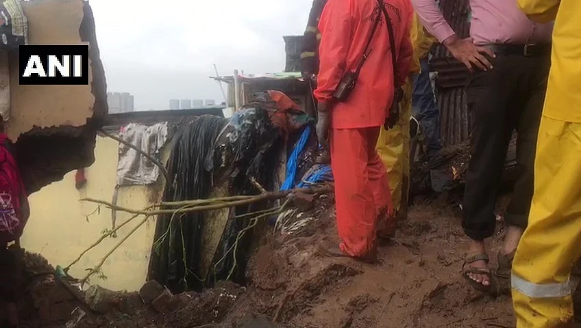 Three hutment dwellers were killed as five shanties collapsed after a landslide following incessant overnight rains in Mumbai, a civic official said on Sunday.