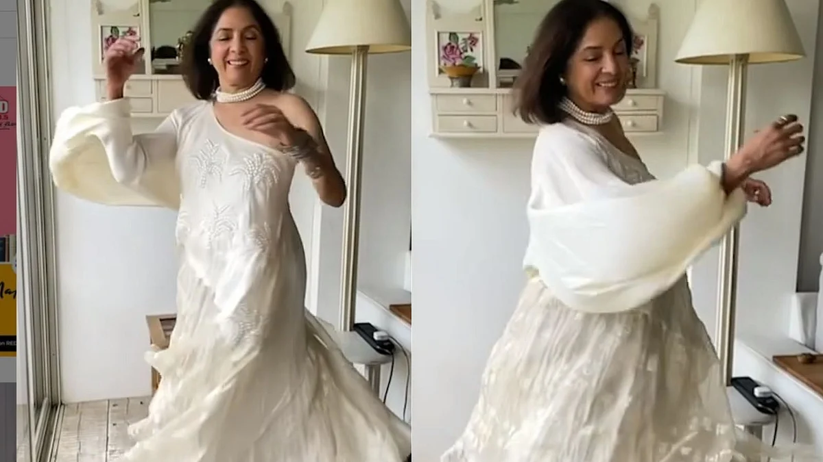 Watch: Neena Gupta twirls in white one-shoulder dress, says she wore 'acche kapde' after many days
