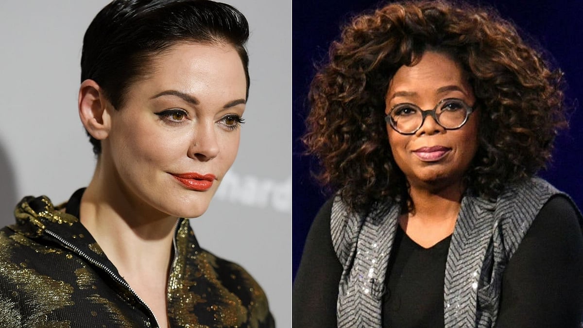 Rose McGowan slams 'lizard' Oprah Winfrey, shares photo of host kissing
