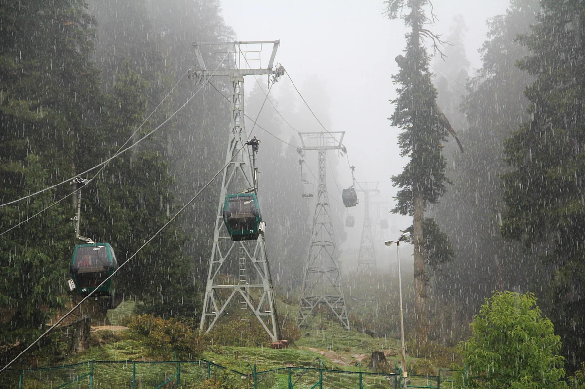Higher reaches of Jammu and Kashmir witness the season's first snowfall.
