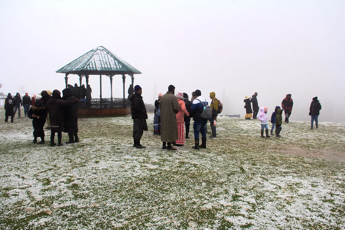 Higher reaches of Jammu and Kashmir witness the season's first snowfall.