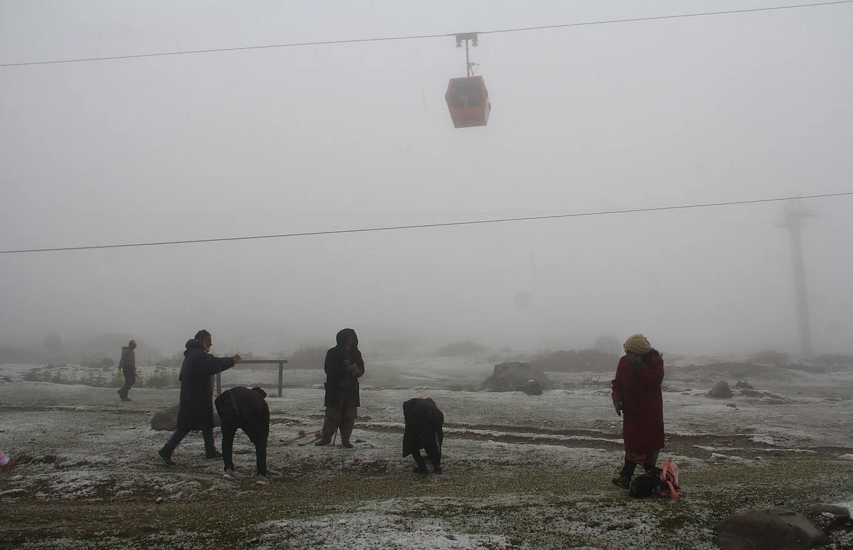 Higher reaches of Jammu and Kashmir witness the season's first snowfall.
