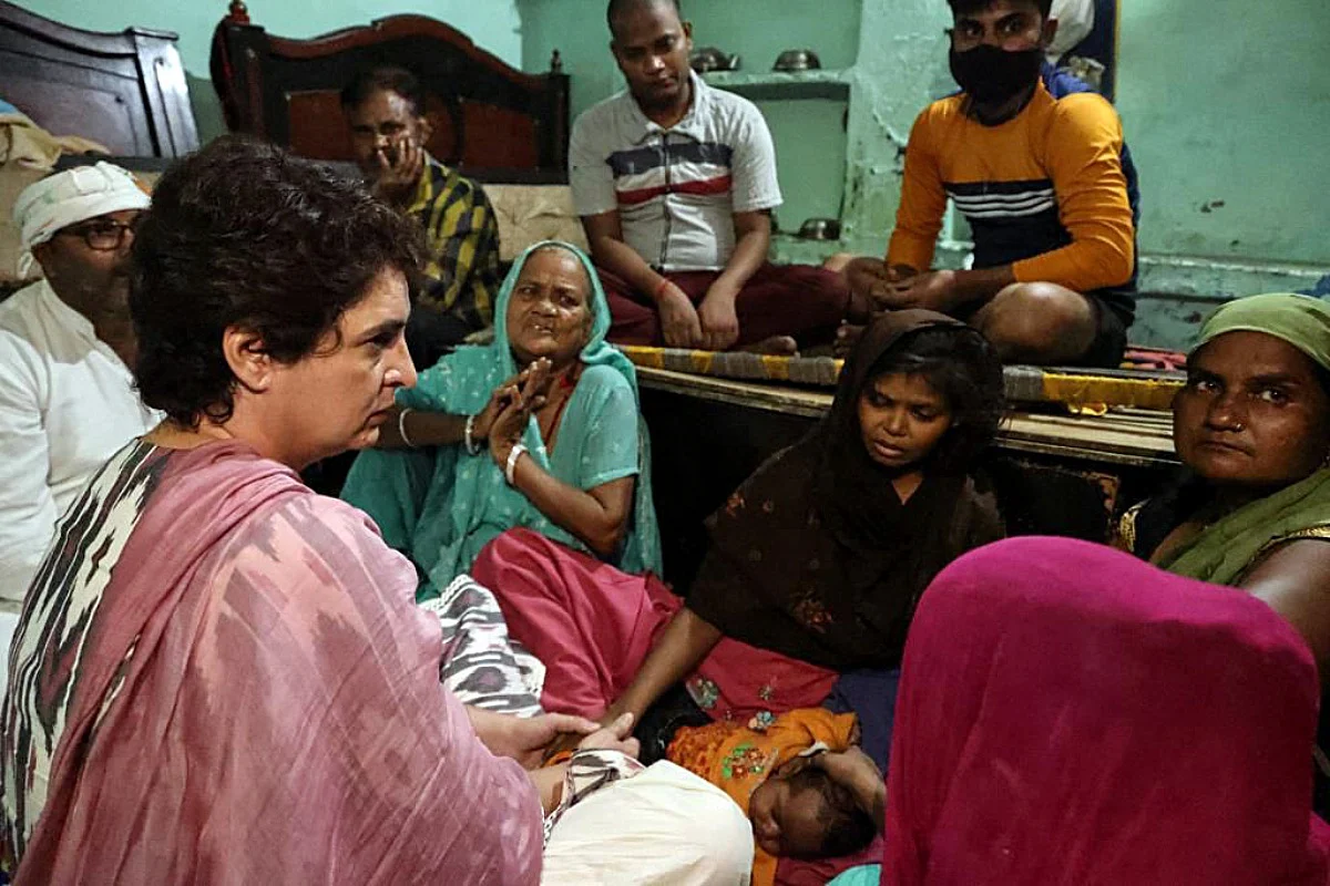 Priyanka Gandhi meets family of Dalit man who died in Agra police custody; victim's family pleads...