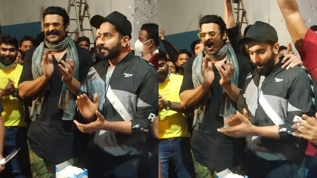 Adipurush: Prabhas, Sunny Singh celebrate as they complete 100 days of shooting; see photos