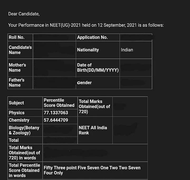 NEET-UG 2021 Results: Answer key available on neet.nta.nic.in, NTA sends scorecards via e-mail