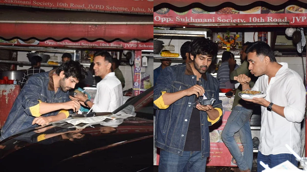 Watch: Kartik Aaryan enjoys Chinese food at a roadside stall in Mumbai; fans call him 'most...