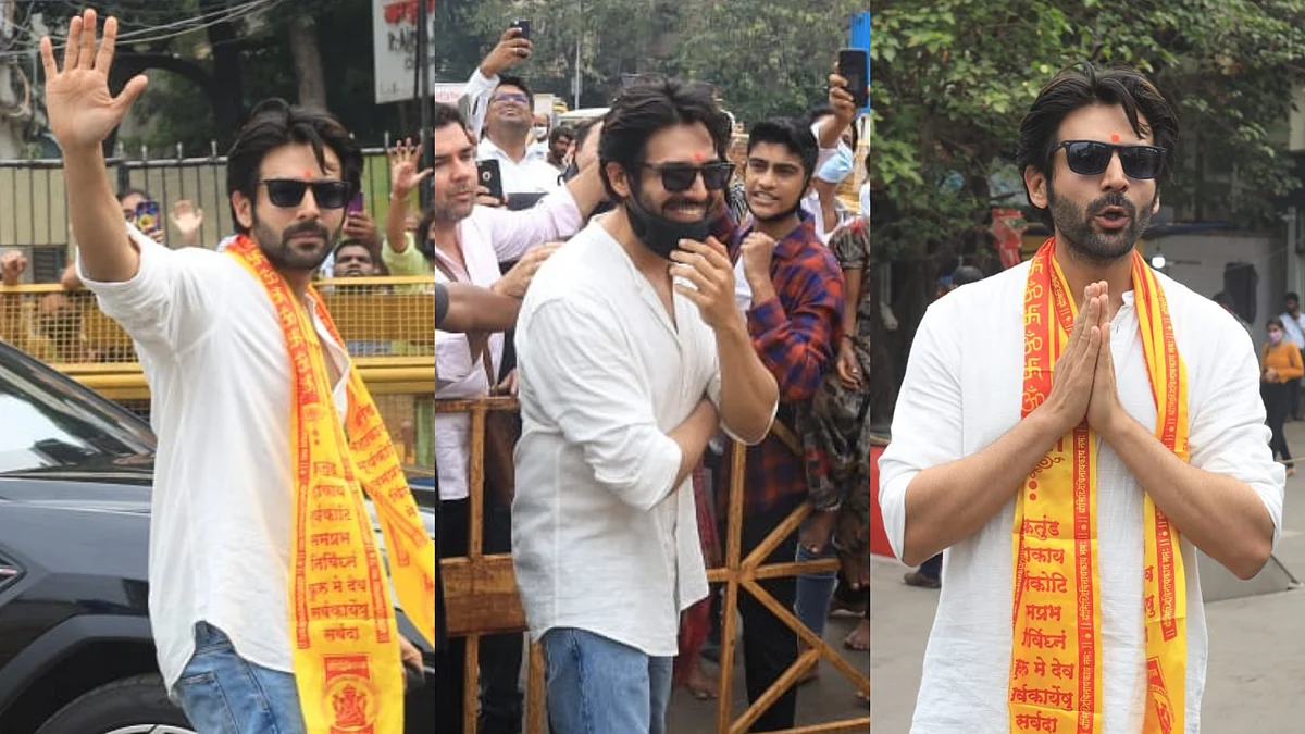 Photos: 'Dhamaka' actor Kartik Aaryan visits Siddhivinayak Temple with family to seek blessings