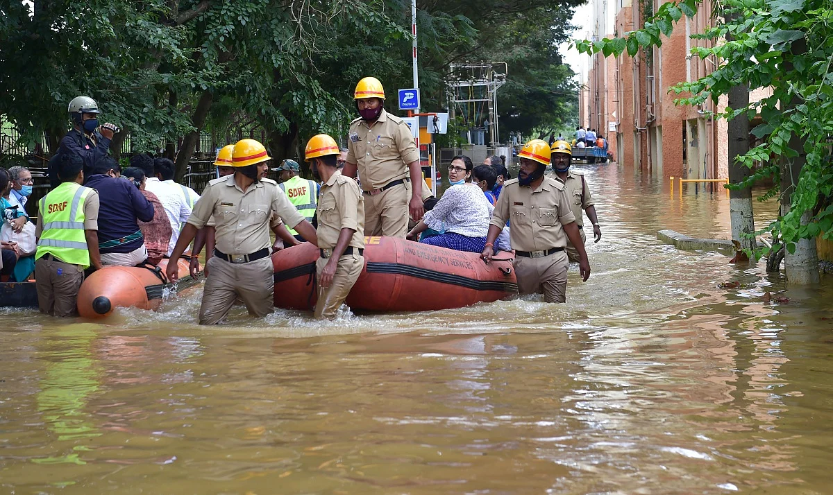 Karnataka: Bengaluru's Manyata Tech Park flooded due to incessant rain; CM Basavaraj Bommai inspects