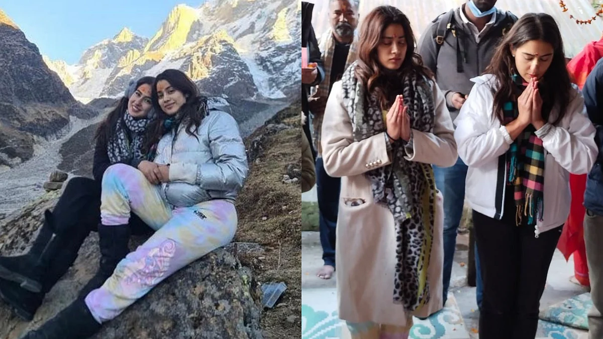 Photos: BFFs Sara Ali Khan and Janhvi Kapoor visit Kedarnath Temple together, offer prayers