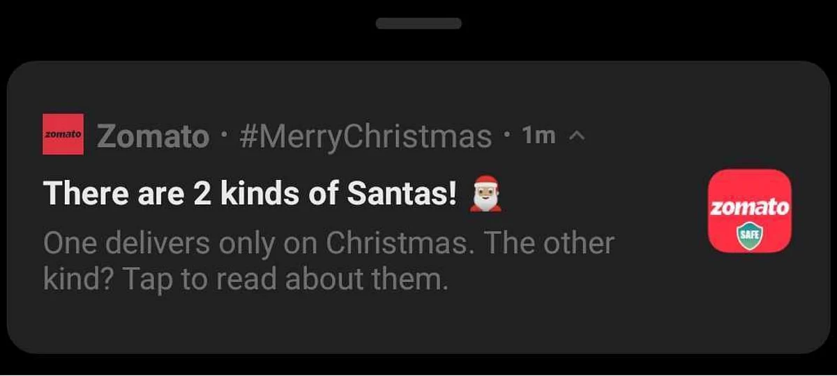 There are 2 kind of Santas: Zomato lauds their employees for extra efforts through the year
