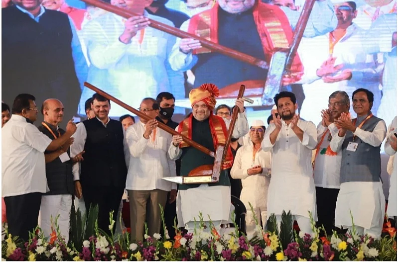Ahmednagar: Amit Shah asks how scams involving crores happened in cooperative sector; touches raw...