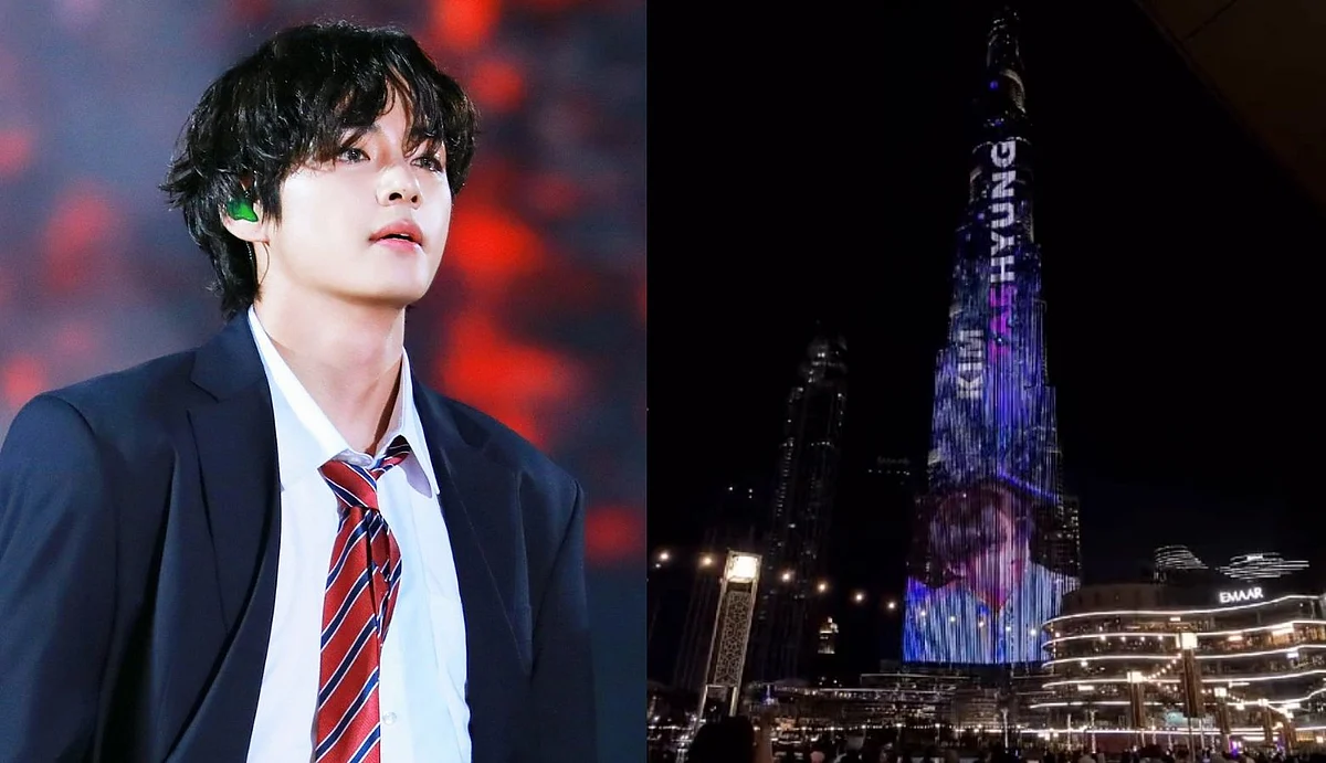 Watch Video: Burj Khalifa lights up with BTS member Kim Taehyung aka V's photos on his birthday