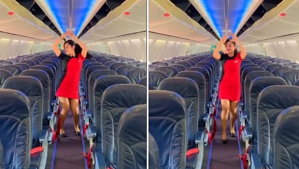 WATCH: Air hostess grooves to Sara Ali Khan’s latest song in viral video; Netizens love it