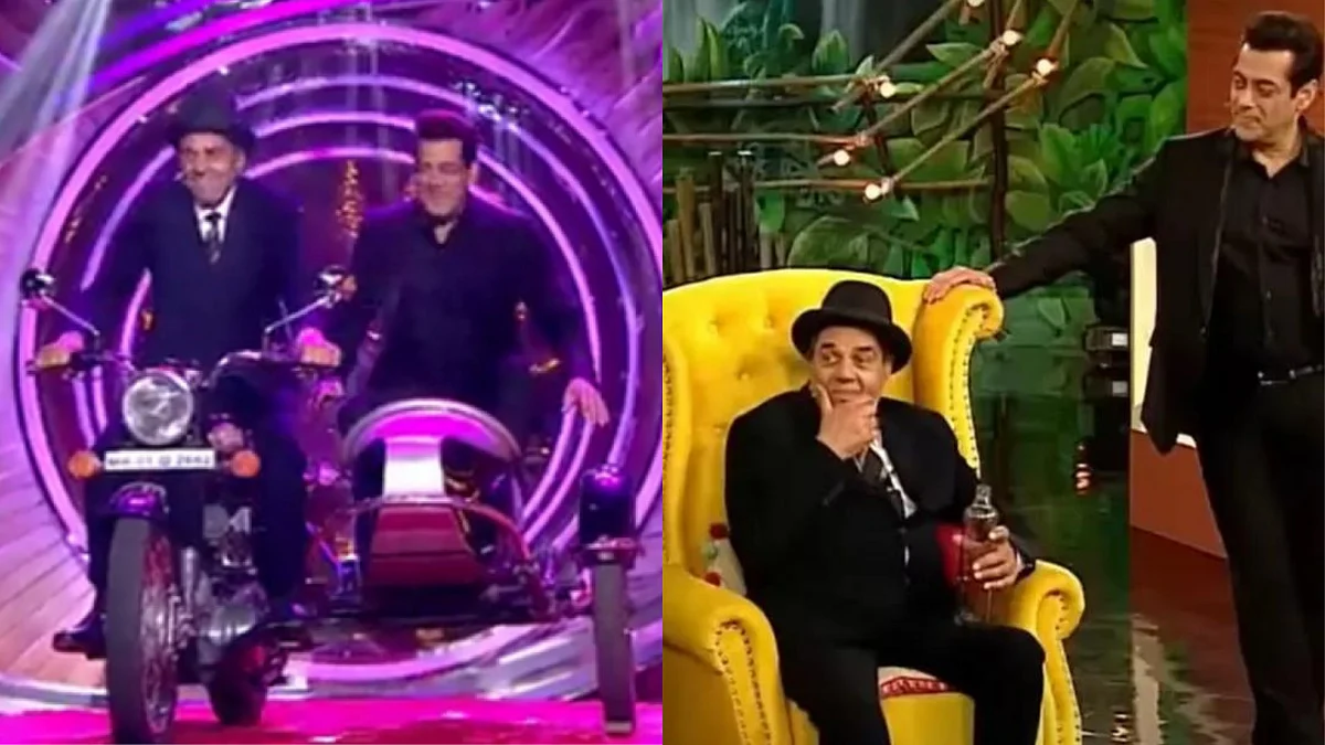'Bigg Boss 15': Salman Khan, Dharmendra recreate iconic bike scene of 'Sholay', Watch video