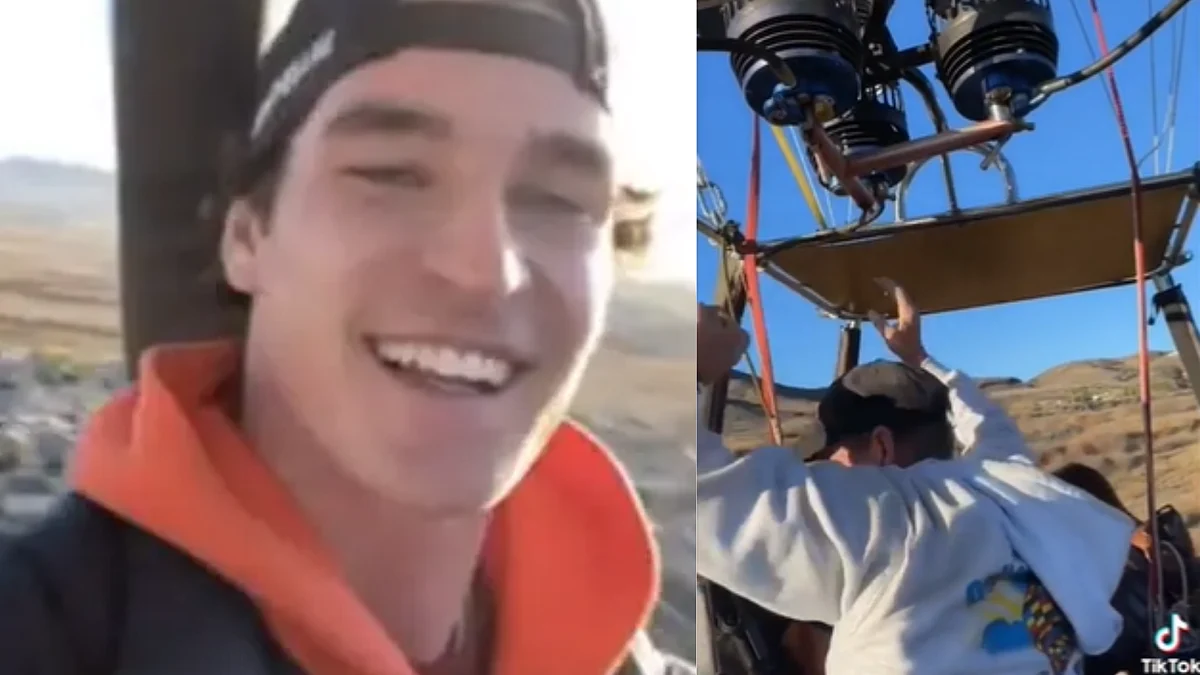 Watch video: Man captures terrifying moment of hot air balloon crashing
