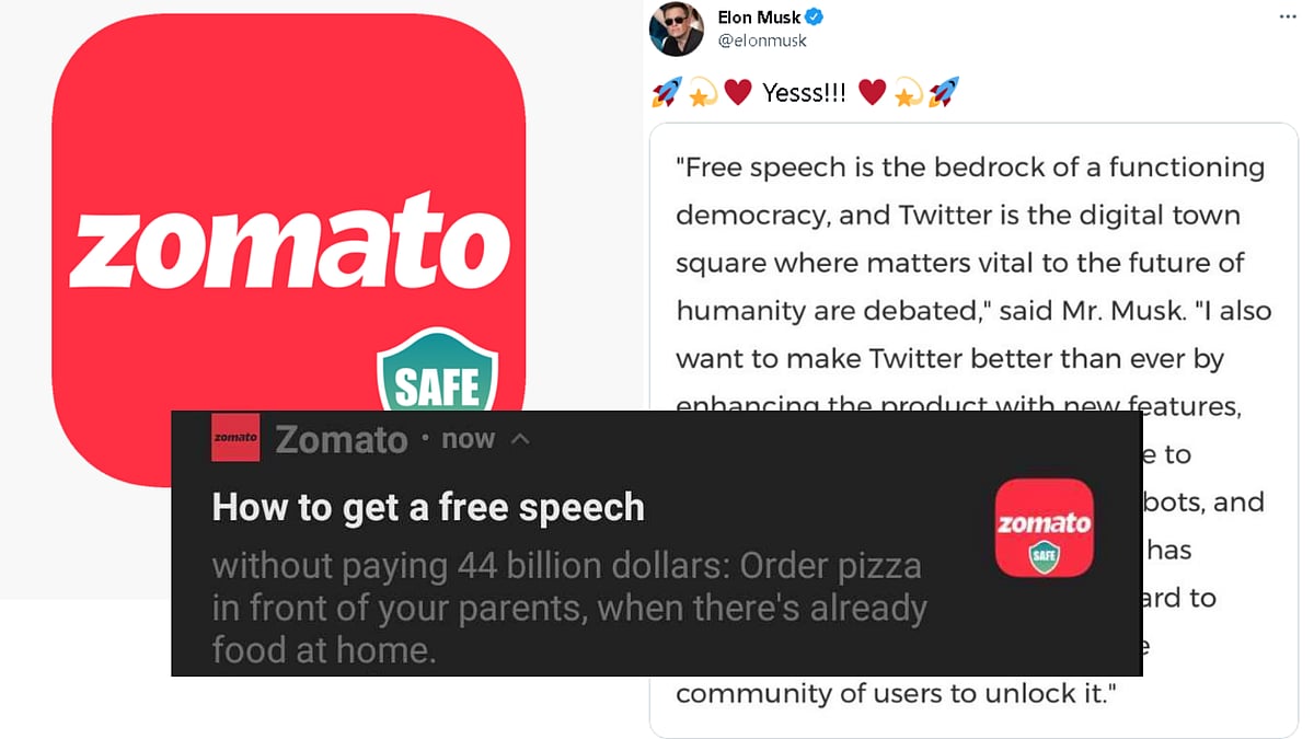Zomato picks Elon Musk's 'free speech' tweet to suggest customers on ordering Pizza - Vimarsana News