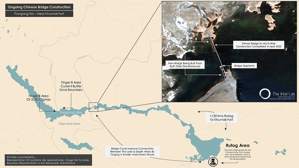 India - China standoff: Beijing builds new bridge on Pangong Tso capable of carrying tanks - Vimarsana News