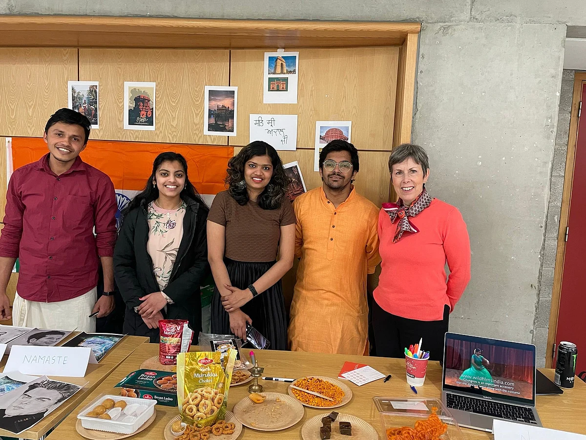 Dr Orla Flynn, President of ATU (right) with Indian students at ATU Donegal Campus