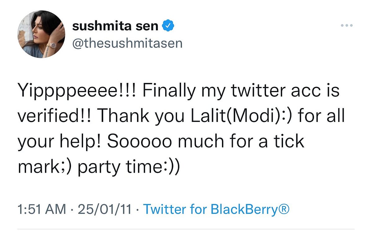 जब ललित मोदी ने 11 साल पहले गर्लफ्रेंड सुष्मिता सेन को ट्विटर पर ब्लू टिक दिलाने में मदद की थी जब ललित मोदी ने 11 साल पहले गर्लफ्रेंड सुष्मिता सेन को ट्विटर पर ब्लू टिक दिलाने में मदद की थी