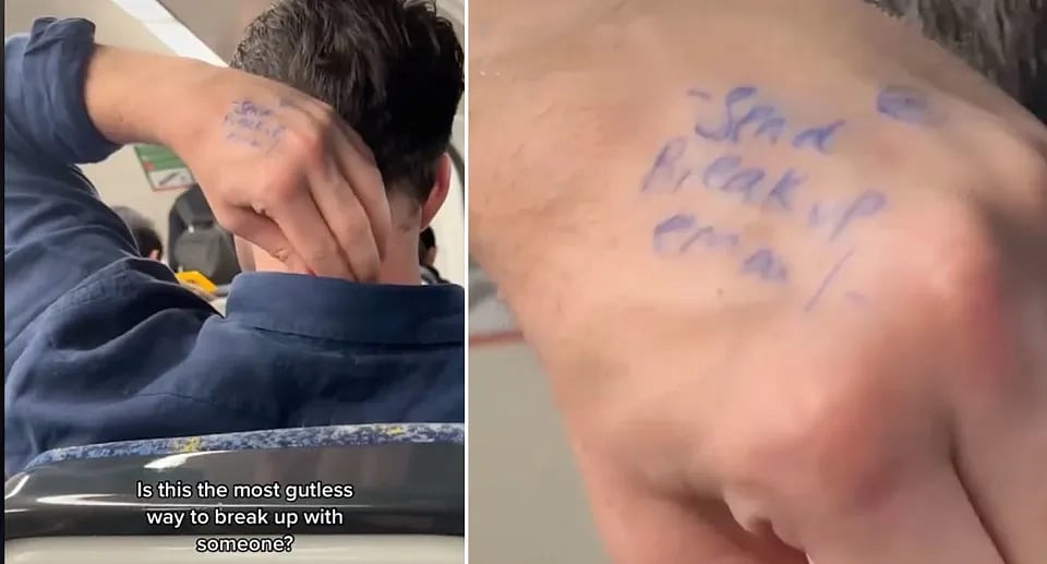 It's hilariously viral! Aussie man travels in Sydney train with 'breakup' text - Vimarsana News