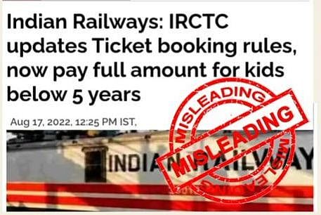 Fact check: Has Indian Railways changed the rule on booking of tickets for 'Children' travelling in train? - Vimarsana News