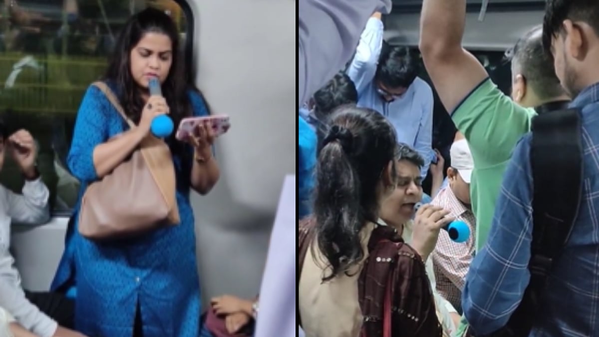 Watch: After garba, Mumbaikars enjoy karoke night inside AC local train - Vimarsana News