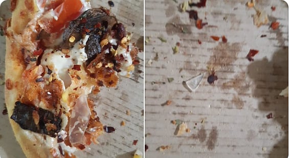 Man tweets about finding glass pieces in pizza ordered from a popular pizza restaurant chain - Vimarsana News