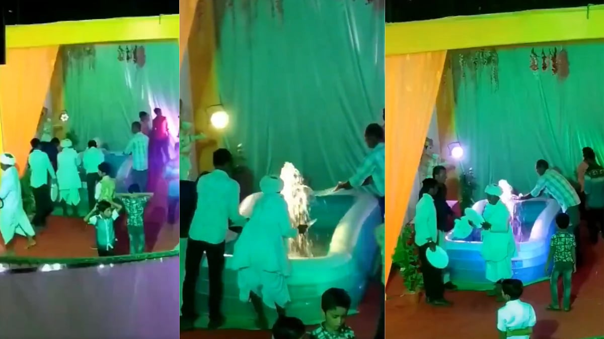 Watch: Villagers wash their food plates in fountain in village wedding; tickles netizens' funny bone - Vimarsana News