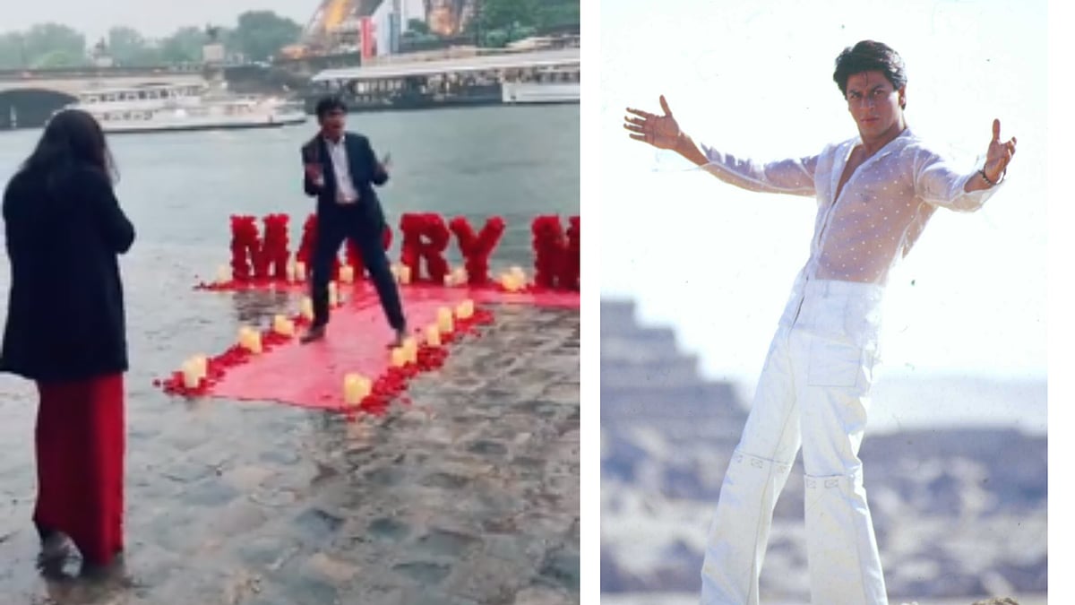 Watch: SRK fan's 'Marry Me' proposal goes viral, grooves to King of Romance's 'Koi Mil Gaya' song - Vimarsana News