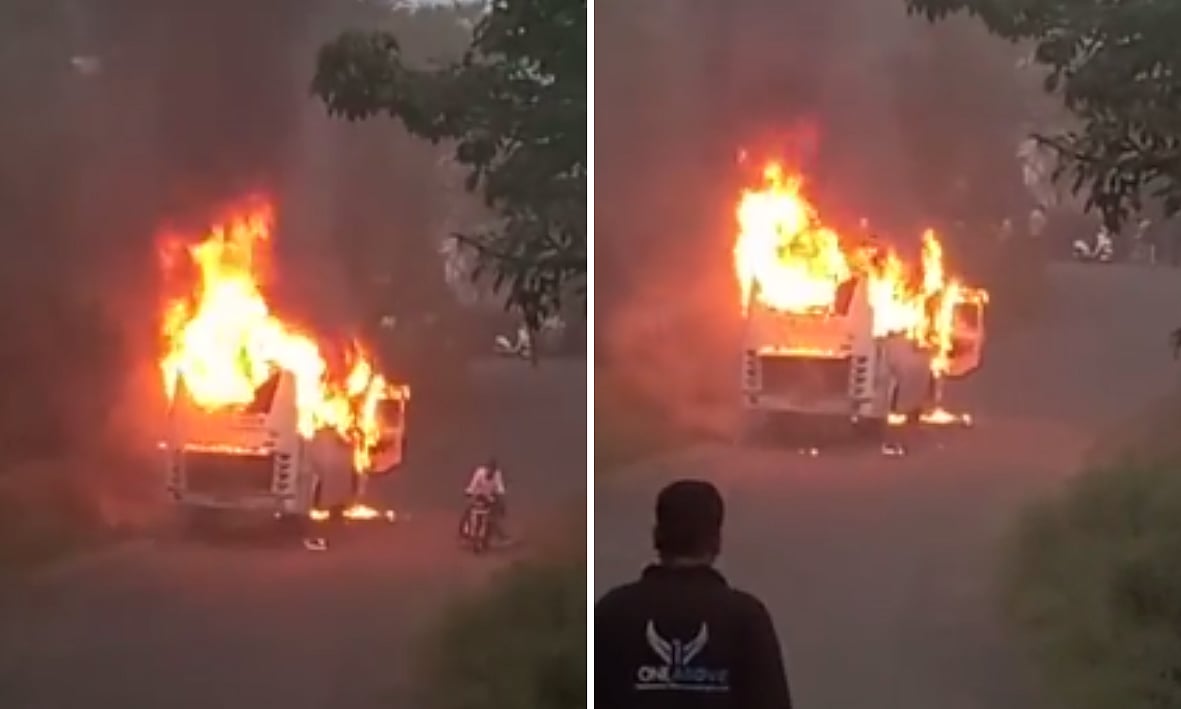 On camera: Bus catches fire in Pune; passengers escape unhurt - Vimarsana News