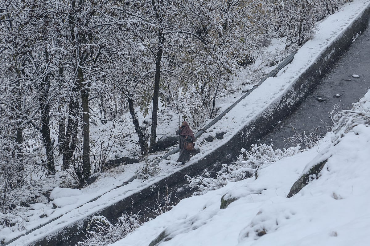 Mesmerizing pictures of snowfall in Kashmir Valley