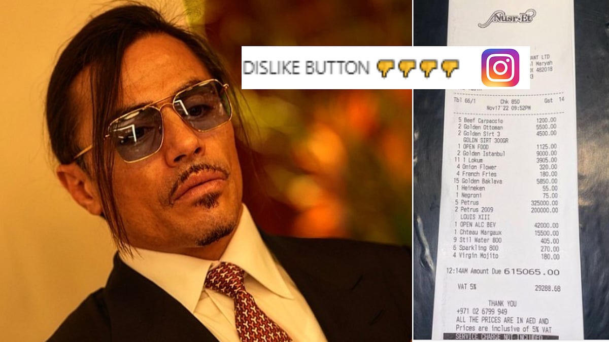 Celebrity chef Nusret shared the Rs 1.36 Cr bill from his UAE hotel, netizens asked Instagram about the inappropriate button.

 | Tech Reddy