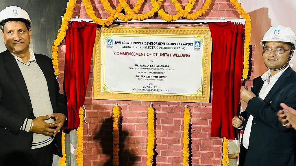 CMD Nand Lal Sharma visits SJVN's Arun-3 Hydro Project in Nepal - Vimarsana News