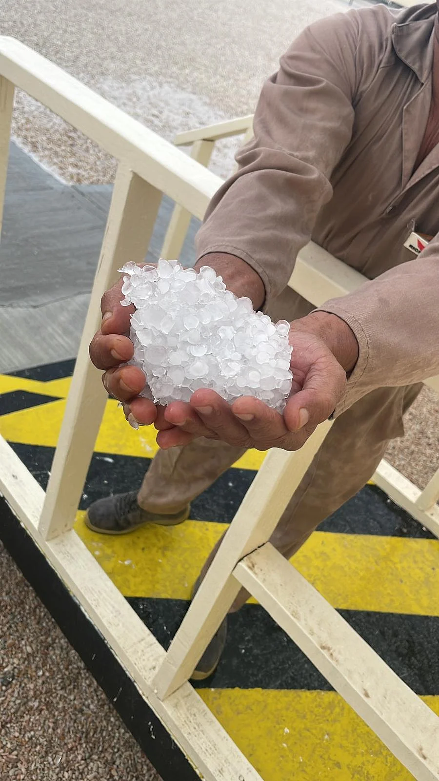 A cluster of enormous hailstones which reportedly fell in Qatar