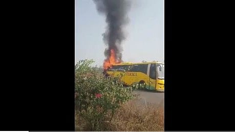 On Camera: Volvo bus goes up in flames in Pune; no casualties reported - Vimarsana News
