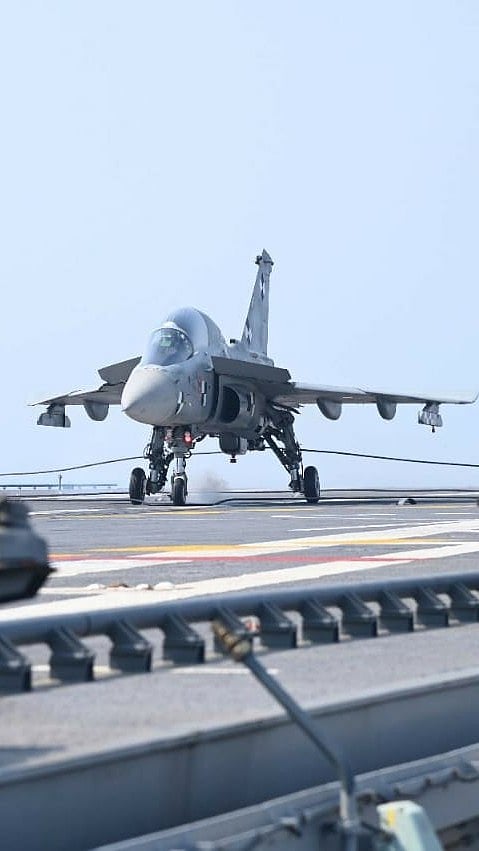 First time ever! Light combat jets land on INS Vikrant - Check Pics