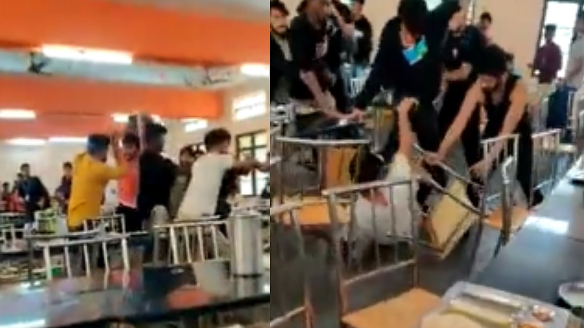 WATCH: Boys hostel canteen turns fight arena after VIT (Vellore) students thrash one another with plates and chair - Vimarsana News
