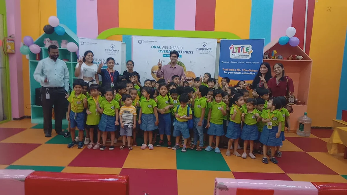 Around 90 students underwent oral health check-ups.