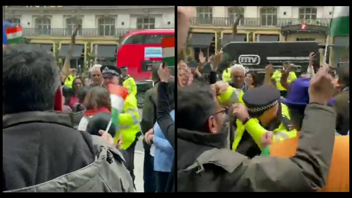 Watch: British cop joins Indians in dance outside High Commission in London during protest against Khalistani elements - Vimarsana News