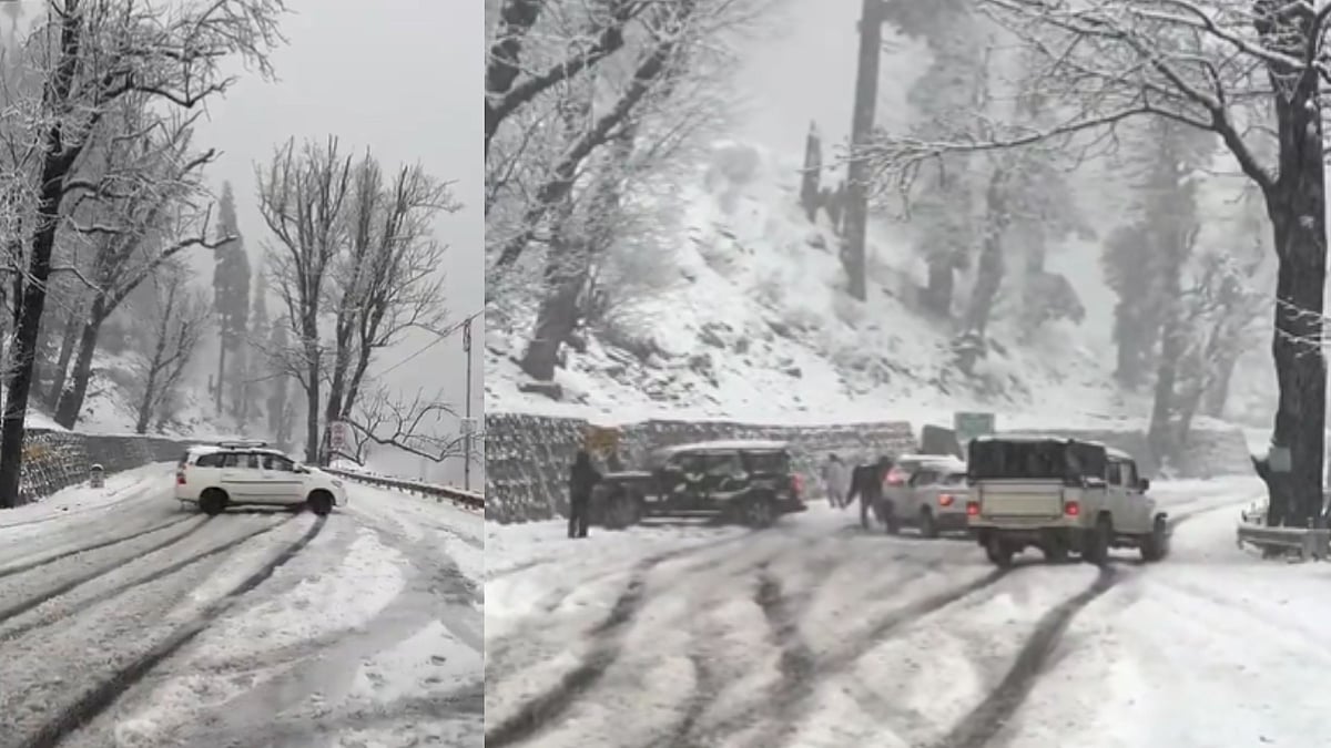 WATCH: Vehicles glide amid heavy snowfall in Himachal Pradesh's Kullu - Vimarsana News