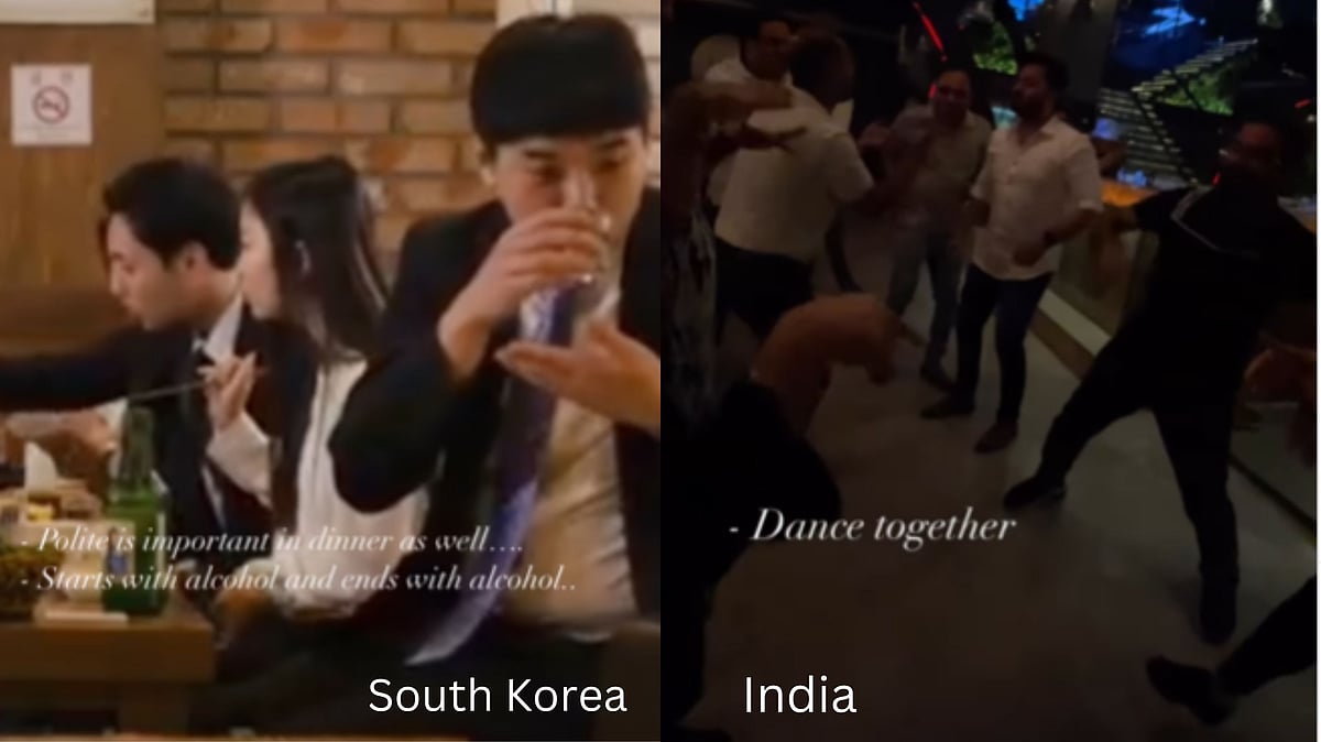 WATCH: Korean woman drawing comparison between office dinners in South Korea vs India - Vimarsana News