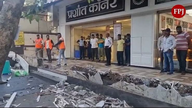 Watch: TMC Encroachment department takes action at Prashant Corner, Panckpakadi Thane West - Vimarsana News