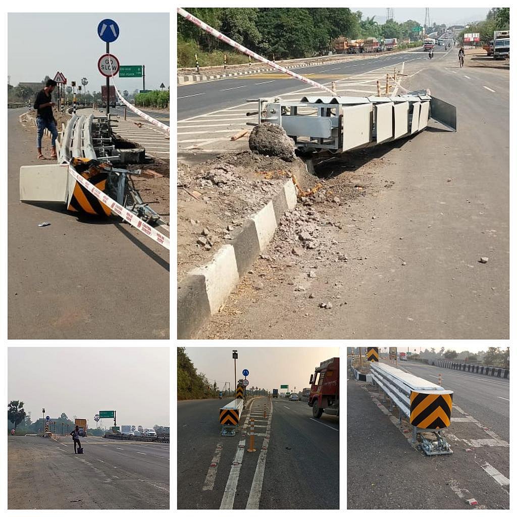 Palghar Crash attenuator installed after Mistry’s death comes off in