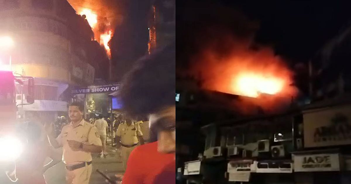 Mumbai News: Massive Fire Engulfs Multi-Floor Building In SoBo's Zaveri Bazar; Several Trapped Persons Rescued Safely (WATCH) - Vimarsana News